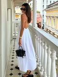 Advbridge White Women Sundress Backless Sexy Casual Beach Vestidos Maxi Long A-line Fashion Holiday New Dress