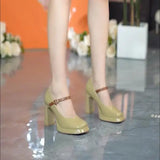 ADVBRIDGE  -  Women Shoes 2025 Spring Pumps Latest Mary Jane Basketball Platform Chunky Sandals Casual Heels Footwear New Lolita Thick Block C