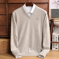 Advbridge Cashmere Sweater Pullover V-Neck Men's Autumn Winter Cashmere Woollen  Warm Jumper Pull Homme Man Hombres Sweater Plus Size 5XL