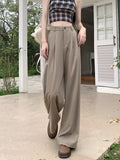 Advbridge  -  S-XL 3Colors Korean Women 2024 Summer Casual Thin High Waist Suit Pants Female Wide Leg Long Trousers Womens (73075