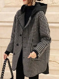 Advbridge Jackets for Women Spring Autumn New Korean Fashion Spliced Hooded Outerwear Plaid Women's Coat Loose Casual Female Clothing