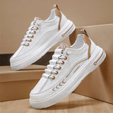 ADVBRIDGE  -  Men's Small White Shoes Canvas Shoes Fashion Shoes Leather Comfortable Shoes Top Breathable Board Shoes Fashion Casual Shoes
