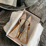 Advbridge new spring women pumps natural leather 22-24.5cm length Glitter +pigskin pointed toe Crystal cross strap Mary Jane shoes