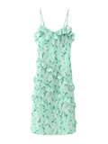 Advbridge Ruffles Printed Sundress Women Summer Maxi Slip Dress for Holiday Boho Sleeveless Straight Vestidos 2024 Floral Dress