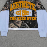 Advbridge American street Harajuku print camouflage long sleeve pullover men long sleeve Y2K loose letter print oversized T-shirt