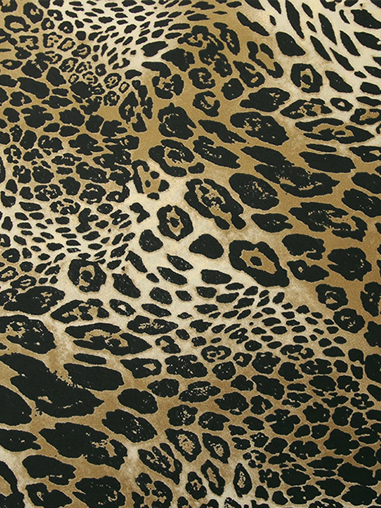 Advbridge Leopard Print Women Half Skirt Vintage Slim Hip Package Female Split Skirts 2024 Spring Summer Elegant Office Lady Streetwear