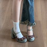 ADVBRIDGE  -  Platform Thick Heel Women Mary Jane Shoes Ladies Elegant Wedding Party Pumps 2026 Spring Ladies Designer Luxury Single Shoes