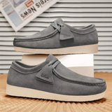 ADVBRIDGE  -  Fashion Suede Loafers Shoes For Men Grey Casual Shoes Men Platform Slip-on Men's Driving Shoes Lightweight Versatile Mens Shoes