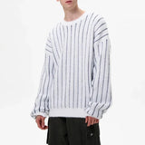 Advbridge Autumn Men's Luxury Striped Knit Pullover Sweater Long Sleeve Casual Streetwear Loose Stylish Leisure Korean Popular Knitwear