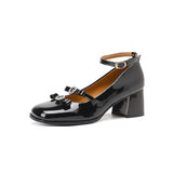 Advbridge Black Silver Mary Jane Shoes Women Thick High Heels Ankle Strap Buckle Lolita Shoes School Uniform Student Girls Pumps 2024 New