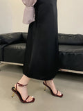 ADVBRIDGE  -  7cm Stiletto Heel Sandals Blue Belt Heels Party Dress Shoes Woman Burgundy Sandals  Summer Stilettos Mujer 2025 Tendencia