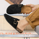 ADVBRIDGE  -  Fashion Men‘s Suede Mules Slippers Summer Women Clogs Cork Insole Sandals with Arch Support Outdoor Beach Slides Home Shoes