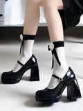 Advbridge Elegant Vintage Mary Janes Shoes Women Black Japanese Style Kawaii Platform Shoes Female Buckle Korean Designer Shoes  New