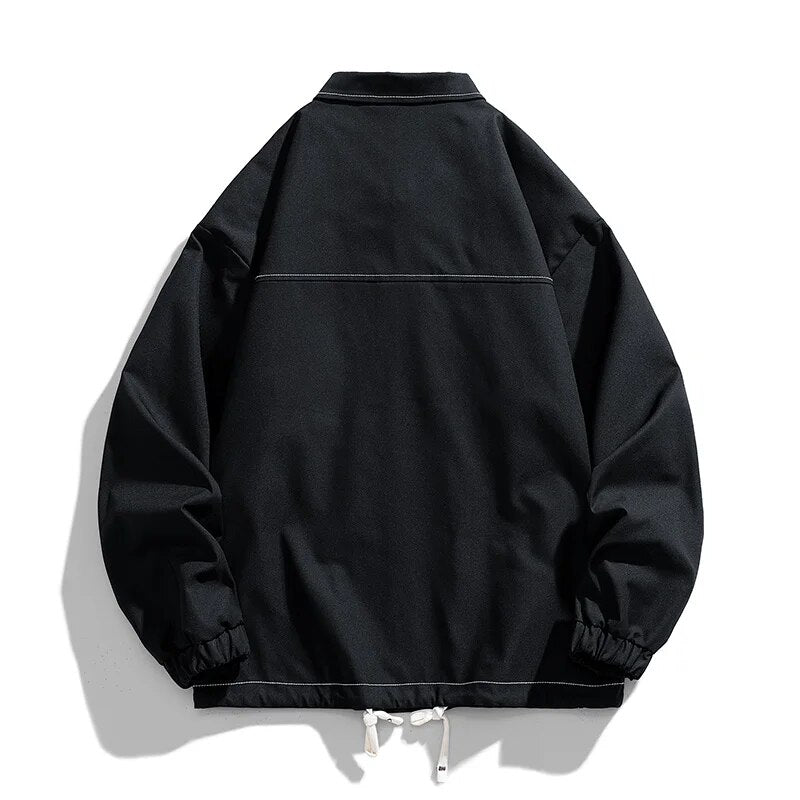Advbridge  Spring New Style Oversized Jacket Thin Coat Lapel Windproof Street Tooling Style Plus Size Clothes Men Harajuku Windbreaker