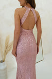 ADVBRIDGE  -  Party Dresses For Women Sexy Sequin Night Robe Off Shoulder Sleeveless Bodycon Evening Maxi Dress Clothing New Year Dress