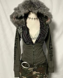 ADVBRIDGE  -  Hip Hop American Sweet Cool Women All Match Hoodies Y2k Autumn Winter Spliced Fur Sweatshirts Harajuku  Punk Subcultural Clothes