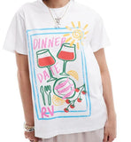 Advbridge Summer Simplicity Graphic T Shirts Y2k Tops Gothic Pure Cotton Oversized T Shirt Harajuku Clothes Streetwear Goth Women Clothing