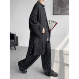 ADVBRIDGE  -  M-5XL Plus Size Men Chinese Tang Suit Tai Chi Set Kung Fu Long Sleeve Shirt and Pants Uniform Knot Buttons Long Shirt Man XXXXXL