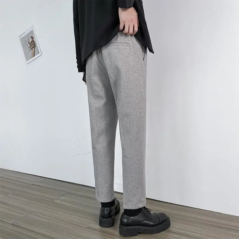 Advbridge -  Men Autumn Winter New Business Woolen Pants Men's Loose Leisure Straight Pants Male Formal Social Suit Trousers H359