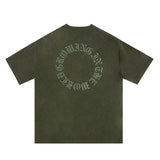 Advbridge Original Letter Embroidery O Neck Suede Summer Tshirts for Men and Women Short Sleeve Streetwear Casual Oversized Top Tees