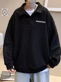 Advbridge 2025 Autumn Japanese Polo Sweatshirts Men Casual Waffle Turn-down Collar Sweatshirt High Street Long Sleeve Tops New in Hoodie