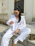 Advbridge Elegant Lace Up Shirt Women Fashion Doll Collar Long Sleeve Female T-shirt 2024 Spring Summer Street Solid Casual Loose Lady Top