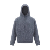 Advbridge Winter Clothing Men's Luxury Knitted Hooded Pullovers Sweater Casual Streetwear Striped Pocket Solid Color Long Sleeve Hoodie