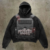 Advbridge New bulletproof vest printed hoodies women fashion sweatshirt fleece oversized hoodie y2k clothes streetwear trend pullover