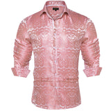 Advbridge New Luxury Silk Designer Men's Shirt Long Sleeve Social Button Down Collar Dress Shirts Blouse Prom Party Men Clothing