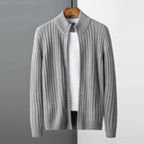 Advbridge Winter Men's Retro Knit Zipper Cardigan Sweater Long Sleeve Casual Streetwear Loose Leisure Korean Popular Knitwear Coat M-2XL