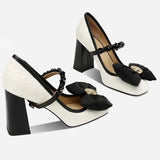 Advbridge Fad Crystal High Heels Shoes Sweet Bow Mary Jane Sandals Women New Autumn Sexy Dress Party Pumps Shallow Lolita Mujer Shoes