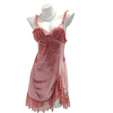 ADVBRIDGE  -  New Winter Velvet Sexy Nightgowns Pajamas Women's Sleepwear French Suspender Nightdress Retro High Quality Lace Home Clothes