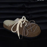 ADVBRIDGE  -  French platform shoes women's 2025 spring and summer new retro baotou heightened half slippers