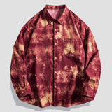 ADVBRIDGE  -  Men's Beach Travel Shirt Personalized Trendy Lapel Floral Pattern Printed Long-sleeved Vacation Casual Inch Clothes Shirt