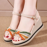 ADVBRIDGE  -  Summer women's shoes wedged sandals women's thick sole increase waterproof platform muffin bottom clasp color outside wear