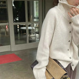 Advbridge Turtleneck Cardigan Ladies 100% pure woolen sweater Autumn and winter loose thickened cashmere base sweater knitted  coat tide