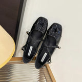 ADVBRIDGE  -  Lacquer Leather Square Toe Red Mary Jane Shoes for Women's 2025 Spring Height Increasing Ballet Cross Buckle Strap Pumps Women