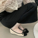 ADVBRIDGE  -  New Women Flats Shoes Fashion Brand Bow Knot Ballet Flats Ladies Shoes Spring Footwear Wedges Heel Mary Jane Shoes Casual Loafer