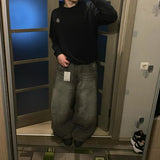 Advbridge Streetwear New Harajuku Solid Color Washed Baggy Jeans Men Y2K Fashion Retro Punk Casual Joker Gothic High Waist Wide Leg Pants
