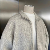Advbridge Winter Men's Retro Knit Zipper Cardigan Sweater Long Sleeve Casual Streetwear Loose Leisure Korean Popular Knitwear Coat M-2XL