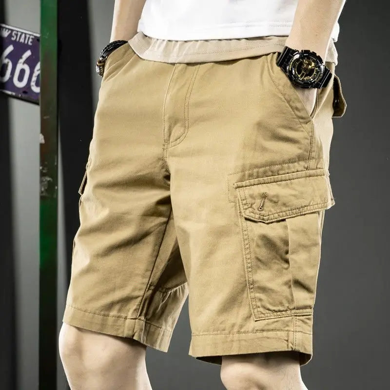 Advbridge Solid Color Male Summer Mens Cargo Shorts Brand Army Military Tactical Shorts Men Cotton Loose Work Casual Shorts T121