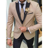 Advbridge Latest Men Suit for Wedding 3 Piece (Jacket+Vest+Pants) Peak Lapel Prom Tuxedo Slim Fit Groom Wedding Suits for Men Blazer