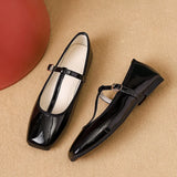 ADVBRIDGE  -  Spring Autumn Women Flats Brand Elegant Office Ladies Mary Jane Shoes Flat Soft Black Purple Big Size 42 D531