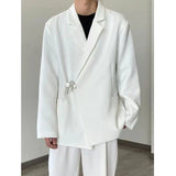 Advbridge Men Korean Fashion Luxury Design Business Casual Suit Jacket Spring Autumn Black White Notched Collar Long Sleeve Loose Blazers