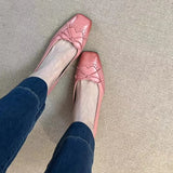ADVBRIDGE  -  Fashion Designer Dress Shoes Female  Square Toe Pumps Bowknot Shallow Low Heel Office Women Shoes Retro Elegant High Heels Women