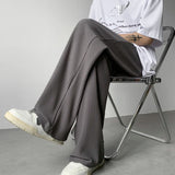 ADVBRIDGE  -  Summer Pleated Pants Men Fashion Oversized Ice Silk Pants Men Japanese Streetwear Hip-hop Loose Straight Pants Mens Trousers