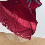 ADVBRIDGE  -  Y2K Sweet Floral Mini Dress for Women Elegant Strapless Slash Neck Lace Patchwork Princess Party Dresses French Short Vestidos