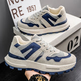 ADVBRIDGE  -  Chunky Sneakers Mens Designer Retro Running Shoes Fashion Casual Microfiber Leather Fabric Upper Height Increased Platform Shoes