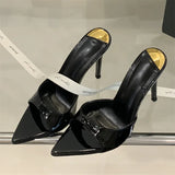 ADVBRIDGE  -  Summer Street Style Thin Heels Woman Slippers Sexy Pointed Toe Stripper Wedding Slides Ladies Shoes Zapatos De Mujer