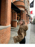 Advbridge  Autumn Winter Chic Luxury Short Soft Thick Warm Hairy Shaggy Faux Fur Coat Women with Hood Zipper Fluffy Jacket 2024